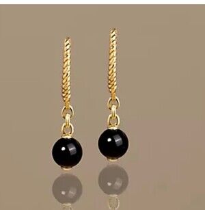 Christian James Sterling Silver gold tone Gemstone Bead Earrings